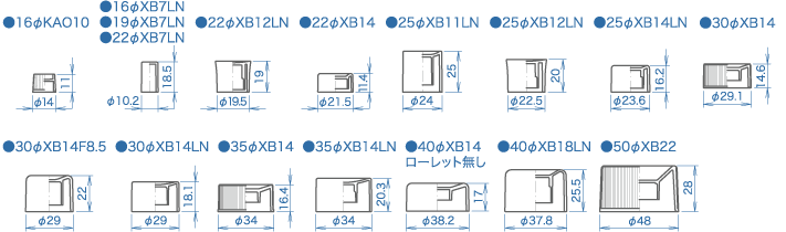 螺旋扣盖尺寸比较