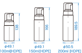 F2泵发泡器尺寸比较