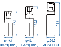 F7泵发泡器尺寸比较
